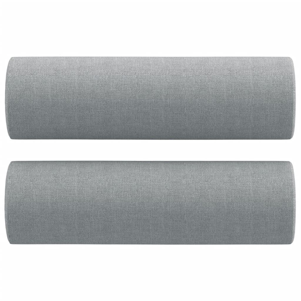 Sofá 2 lugares + almofadas decorativas 140cm tecido cinza-claro