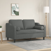Sofá 2 lugares +almofadas decorativas 120cm tecido cinza-escuro