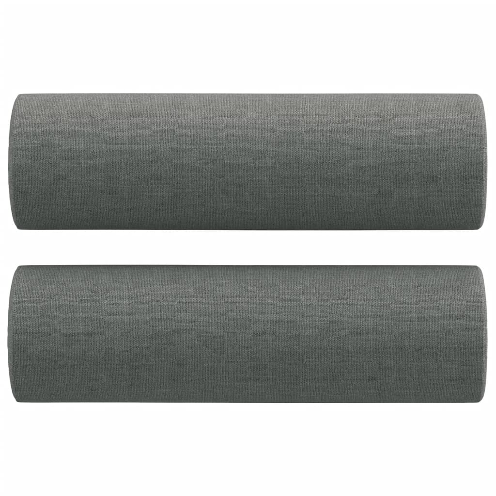 Sofá 2 lugares +almofadas decorativas 140cm tecido cinza-escuro