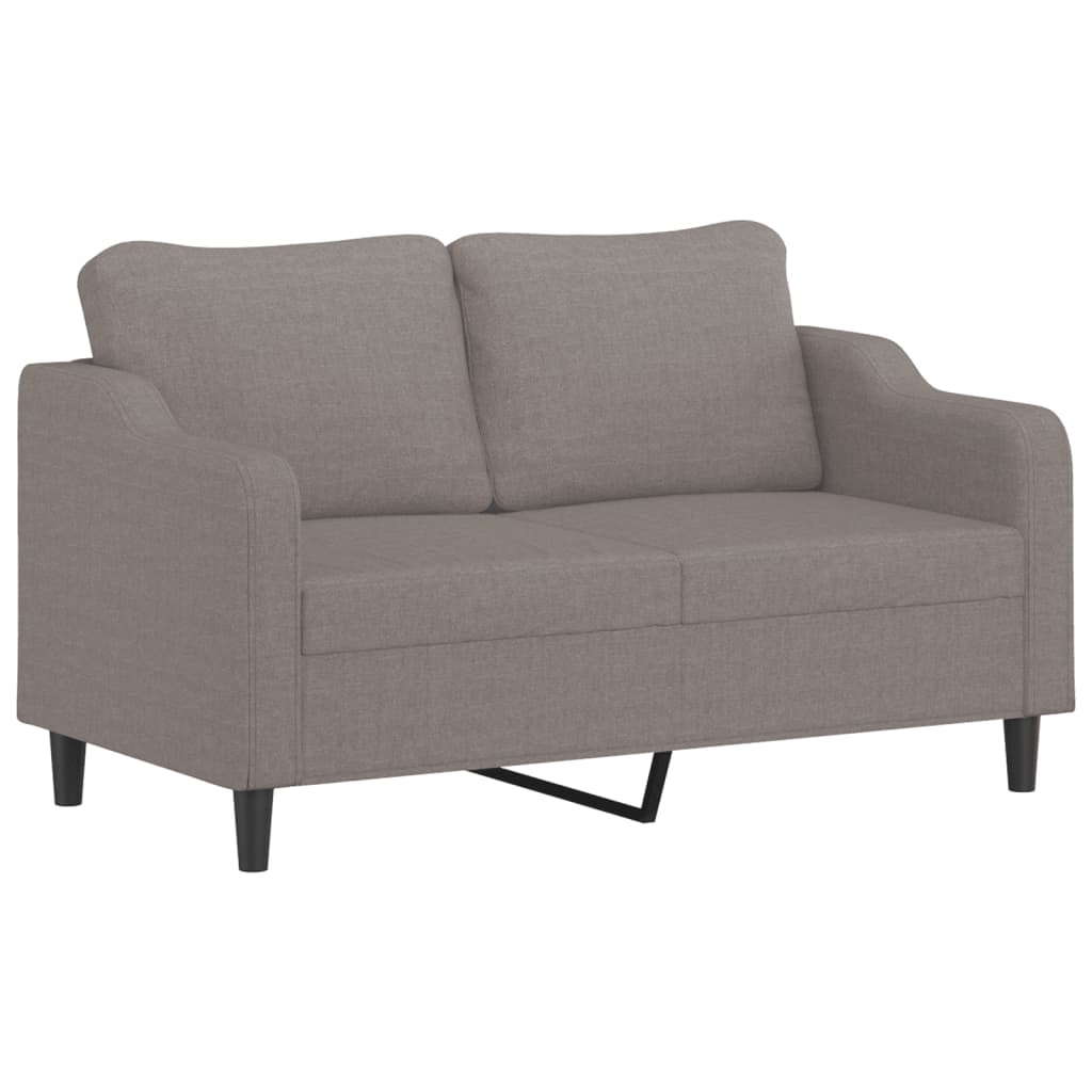 Sofá 2 lug. +almofadas decoração 140cm tecido cinza-acastanhado