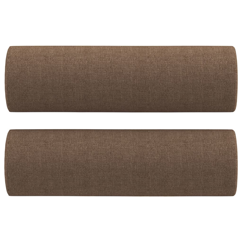 Sofá 3 lugares + almofadas decorativas 180 cm tecido castanho