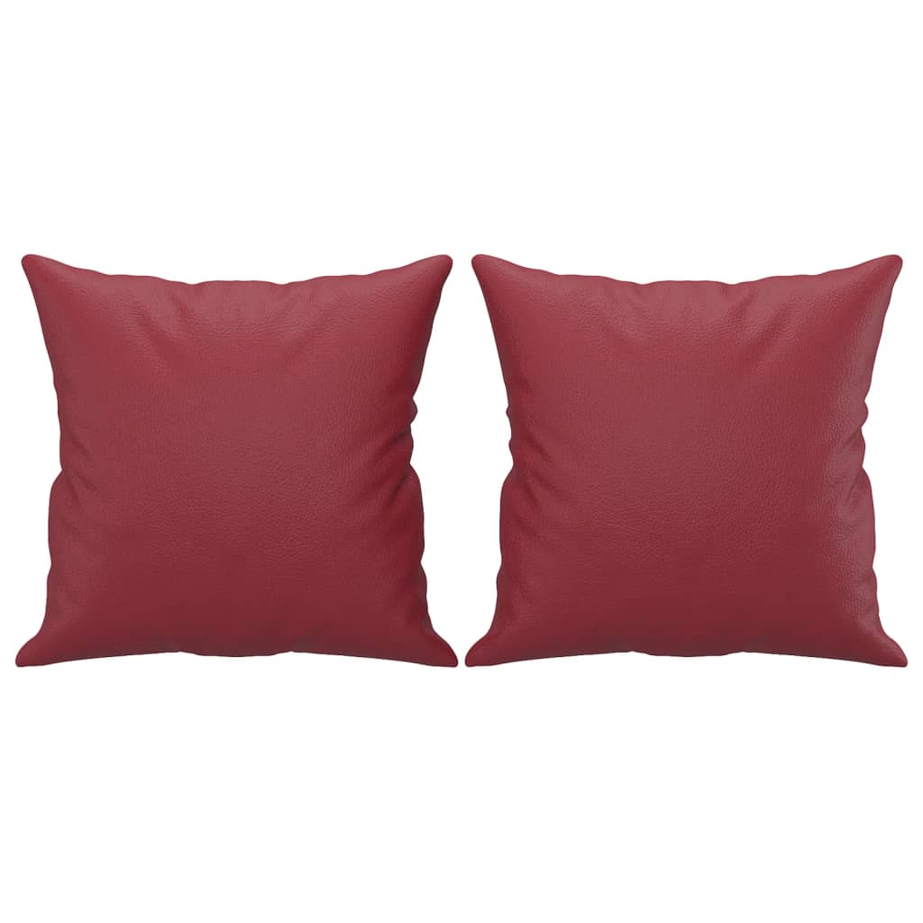 Sofá 2 lugares +almofadas 120cm couro artificial vermelho tinto