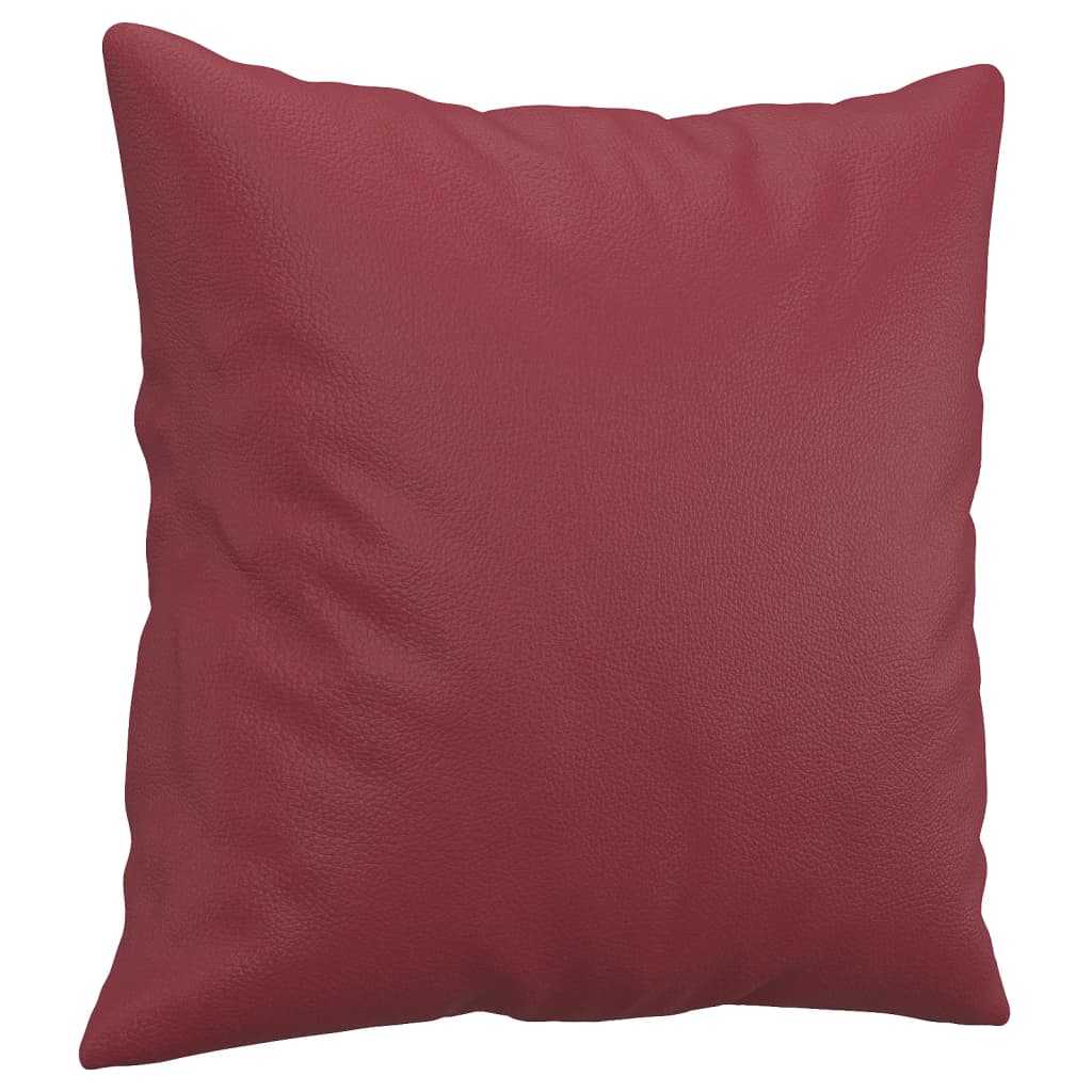 Sofá 2 lugares +almofadas 120cm couro artificial vermelho tinto