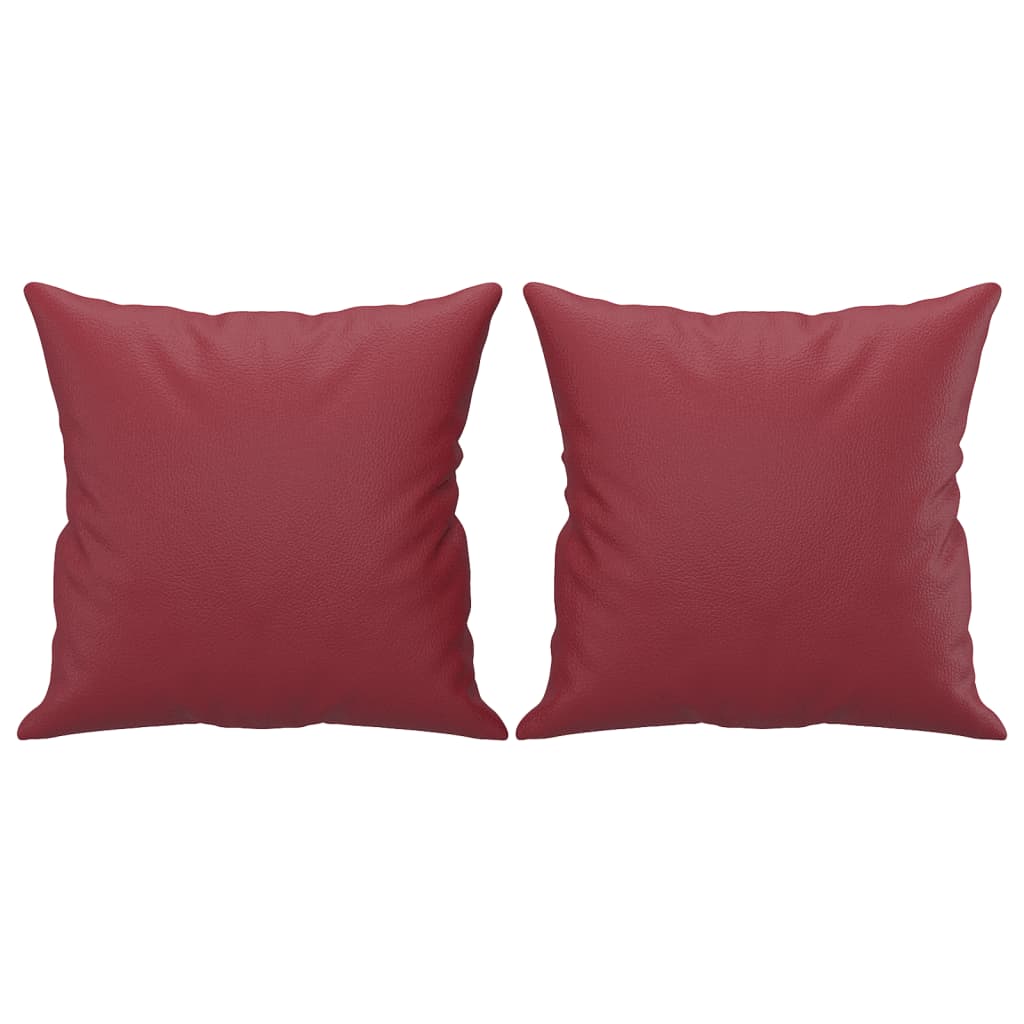 Sofá 2 lugares +almofadas 140cm couro artificial vermelho tinto