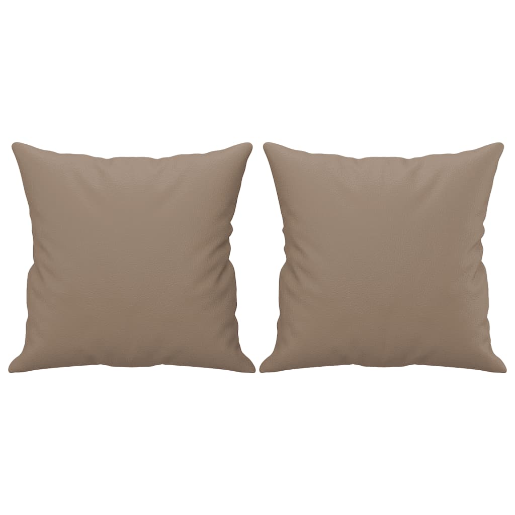 Sofá 2 lugares + almofadas 140 cm couro artificial cappuccino
