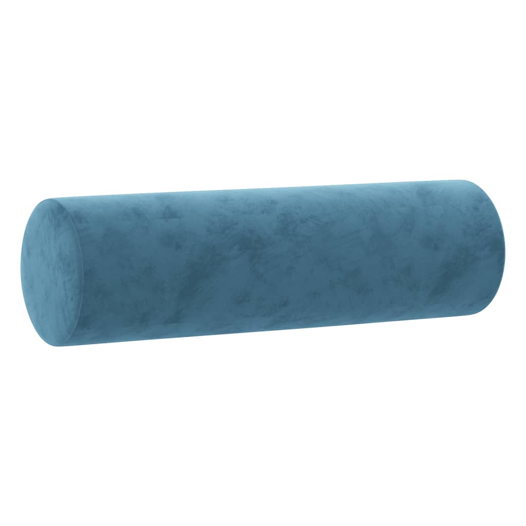Sofá 2 lugares c/ almofadas decorativas 120 cm veludo azul