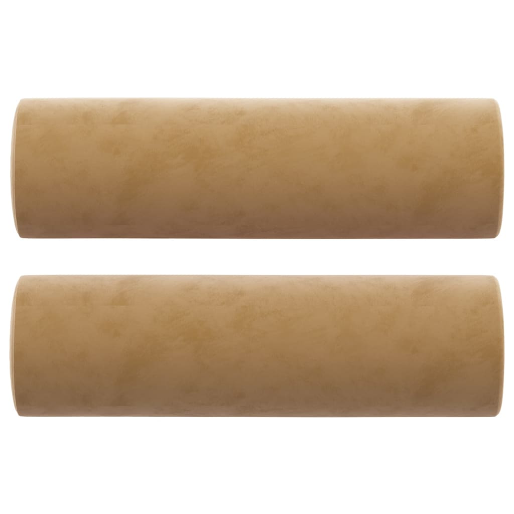 Sofá 2 lugares c/ almofadas decorativas 140 cm veludo castanho