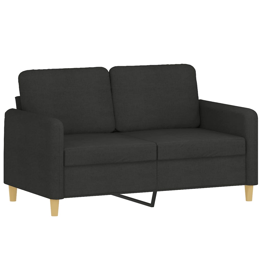 Sofá 2 lugares + almofadas decorativas 120 cm tecido preto