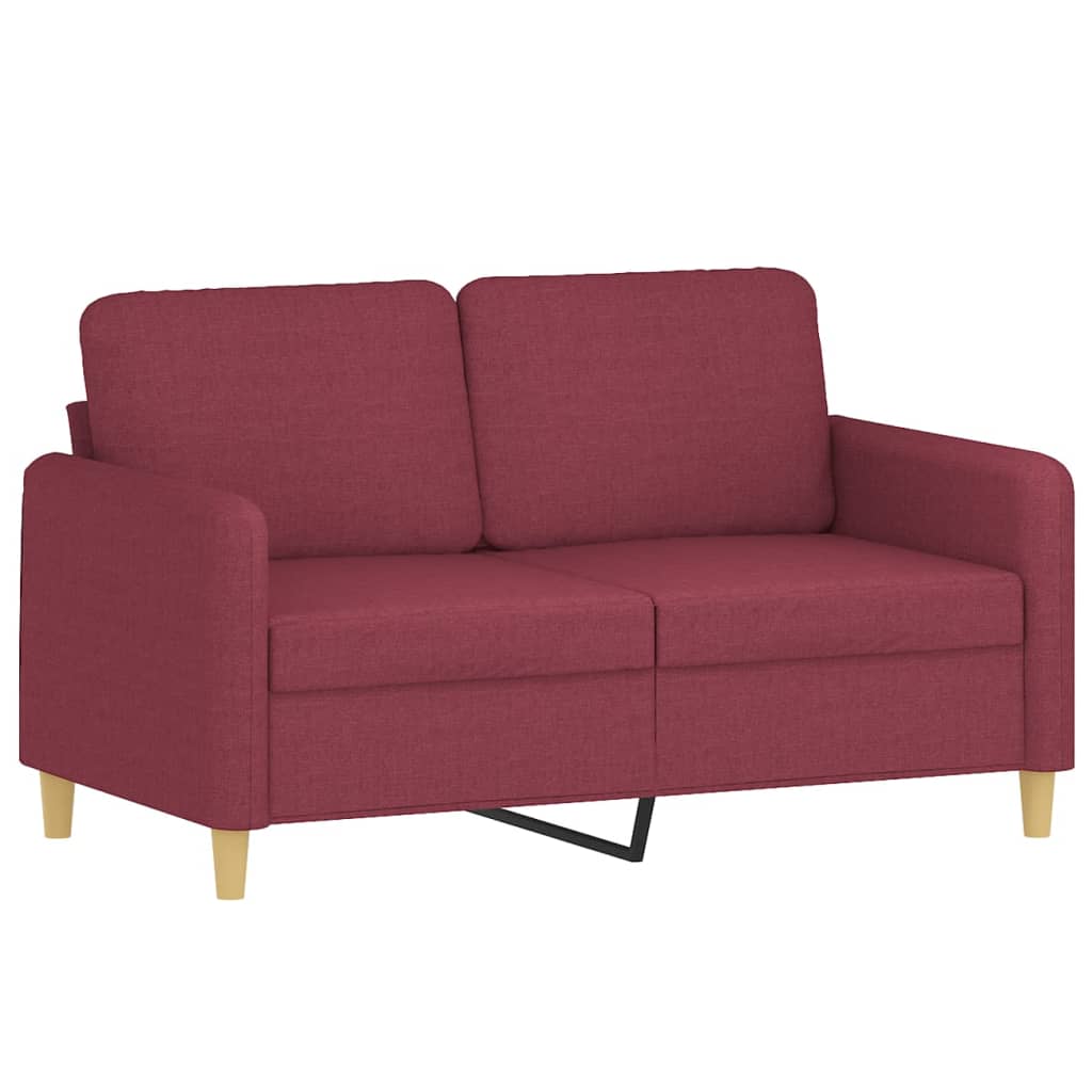Sofá 2 lug. + almofadas decorativas 120cm tecido vermelho tinto