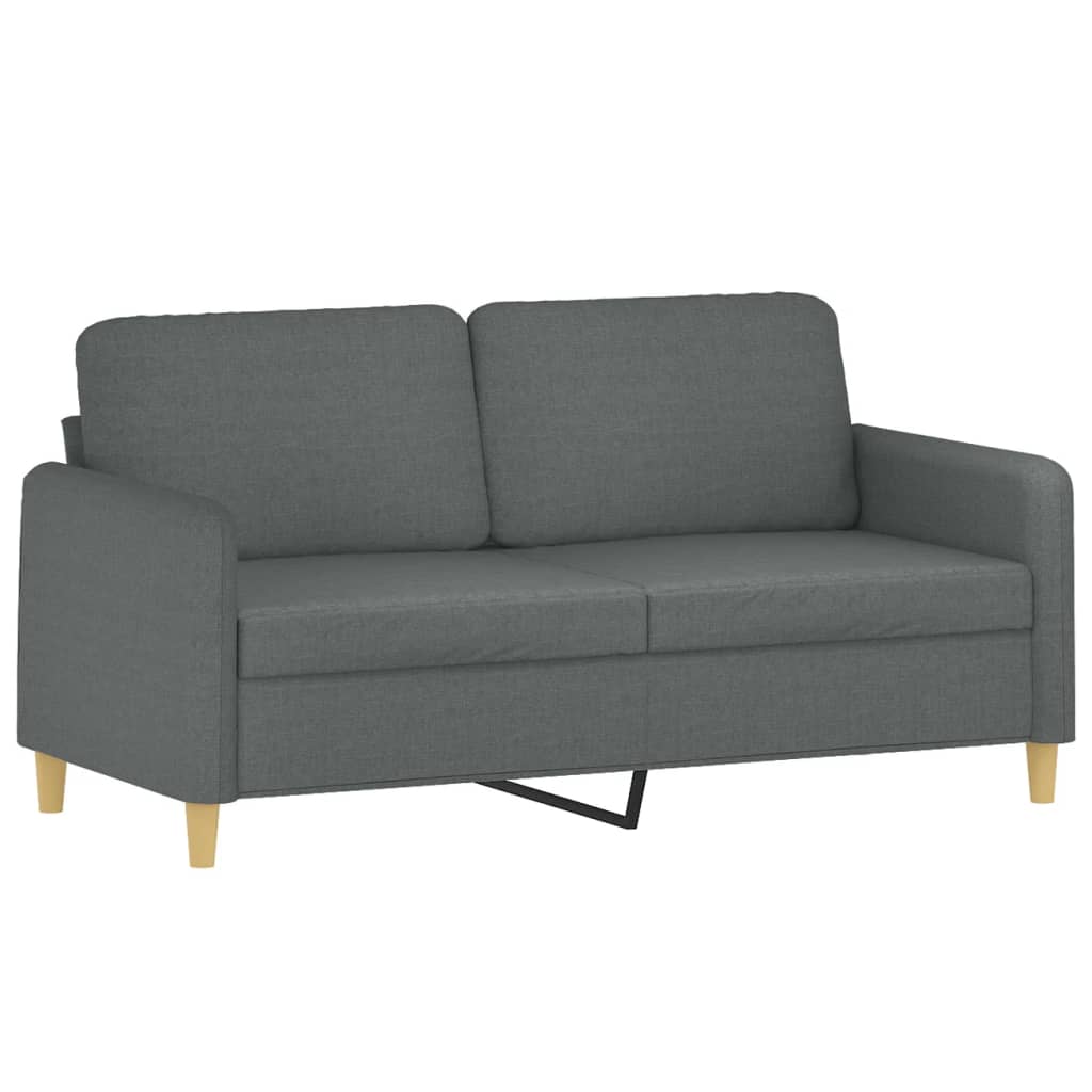 Sofá 2 lugares +almofadas decorativas 140cm tecido cinza-escuro