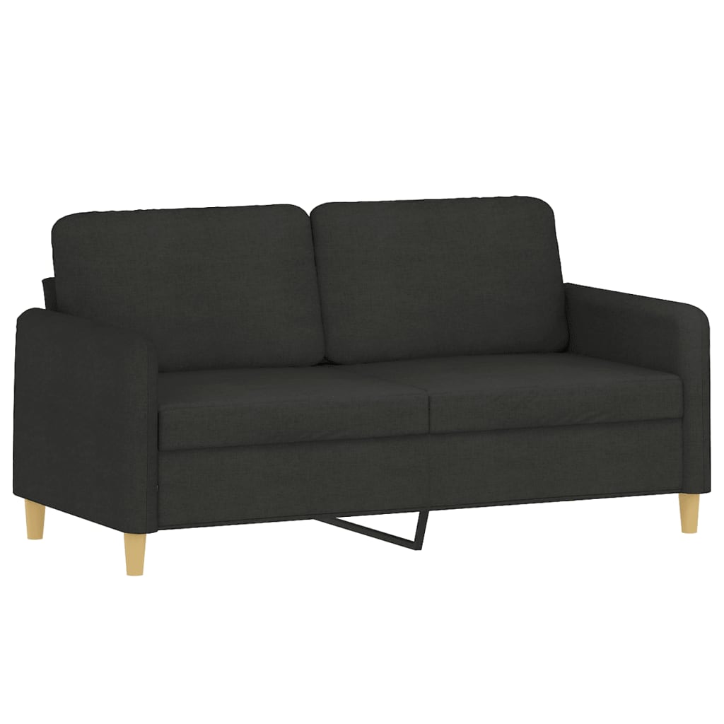 Sofá 2 lugares + almofadas decorativas 140 cm tecido preto