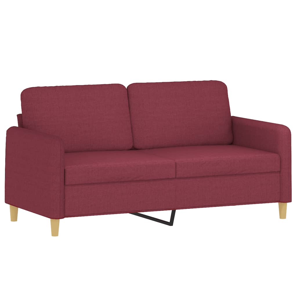 Sofá 2 lug. + almofadas decorativas 140cm tecido vermelho tinto
