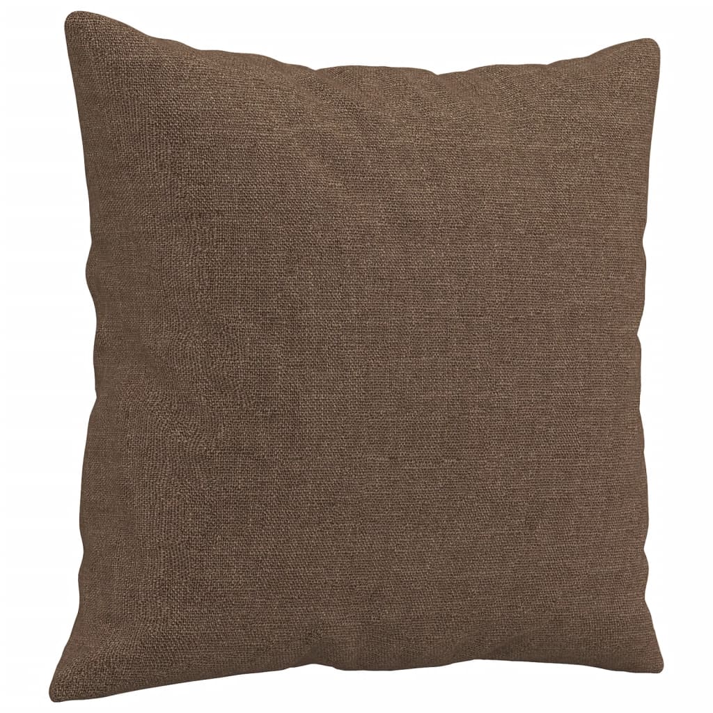 Sofá 3 lugares + almofadas decorativas 180 cm tecido castanho