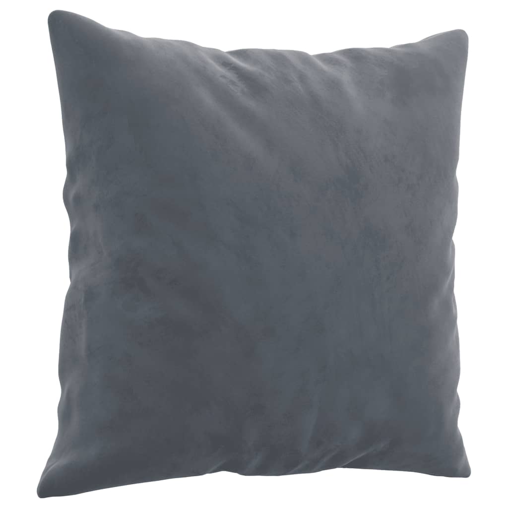 Sofá 2 lug. c/ almofadas decorativas 120 cm veludo cinza-escuro