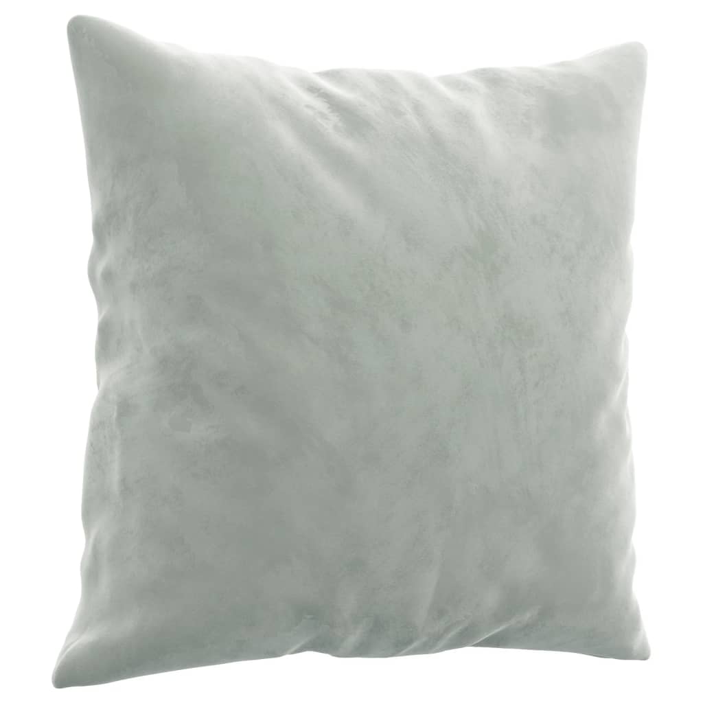 Sofá 3 lugares + almofadas decorativas 180cm veludo cinza-claro