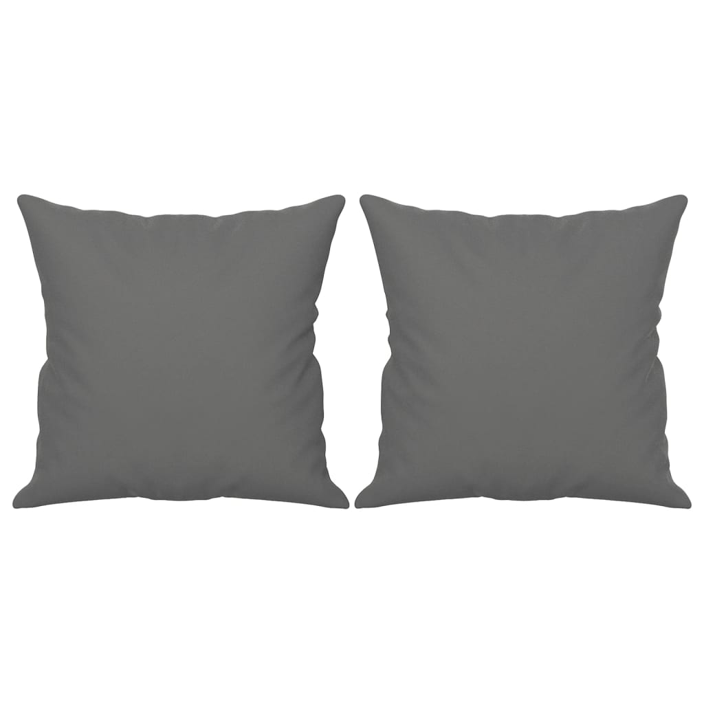 Sofá 3 lugares c/ almofadas 180 cm microfibra cinzento-escuro