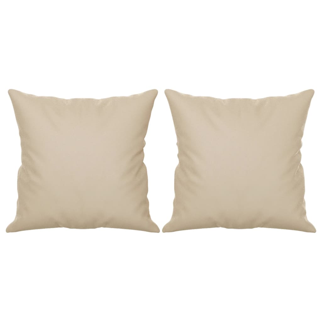 Sofá 3 lugares c/ almofadas 180 cm microfibra cor creme