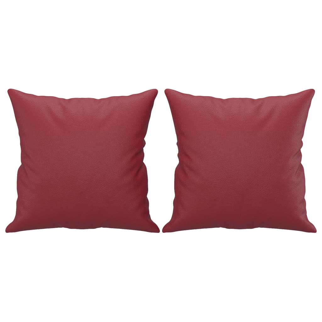 Sofá 2 lugares +almofadas 140cm couro artificial vermelho tinto