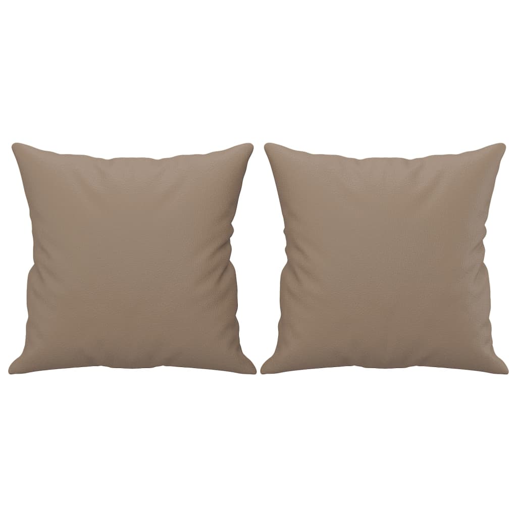 Sofá 2 lugares + almofadas 140 cm couro artificial cappuccino