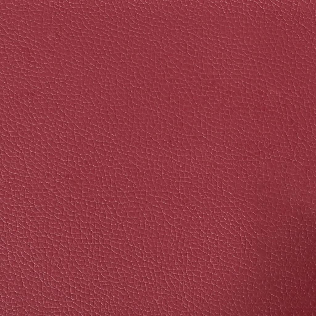 Sofá 3 lugares c/ apoio pés 180 cm couro artif. vermelho tinto