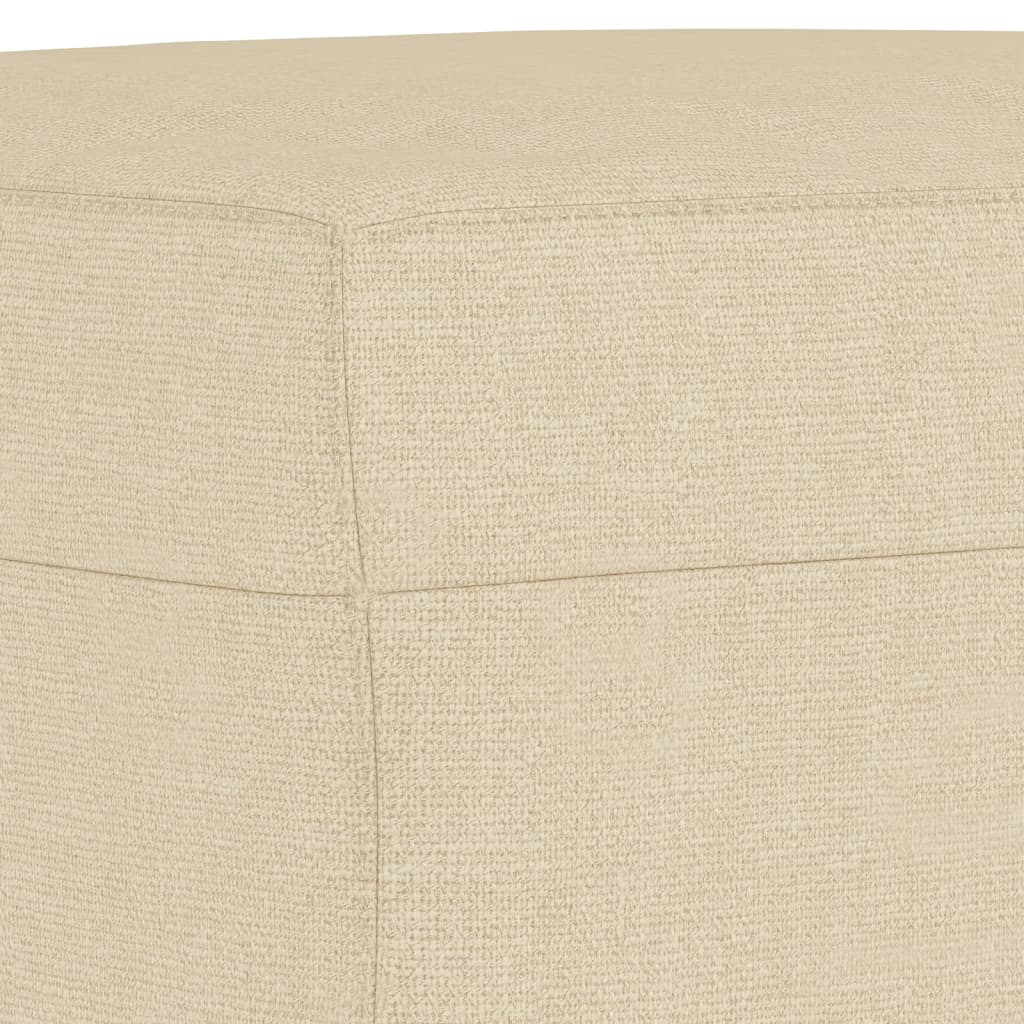 Sofá de 3 lugares com apoio de pés 180 cm tecido cor creme