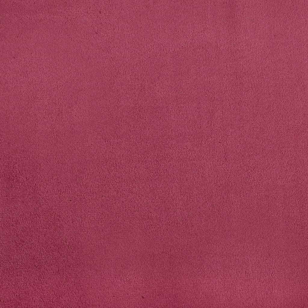 Sofá de 3 lugares com apoio de pés 180 cm veludo vermelho tinto