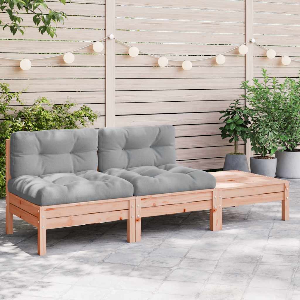 Sofá de 2 lugares para jardim c/ almofadões e apoio de pés
