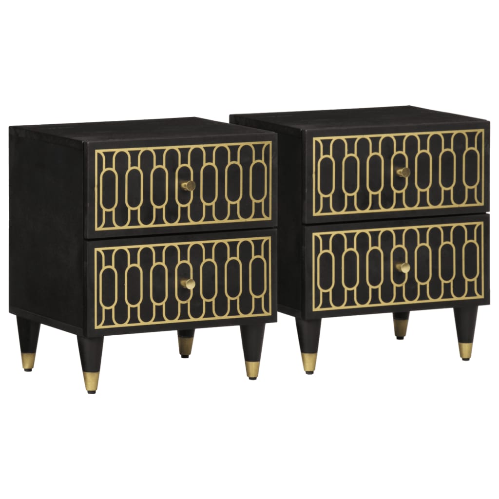 Mesas de cabeceira 2 pcs 40x33x46 cm madeira mangueira maciça