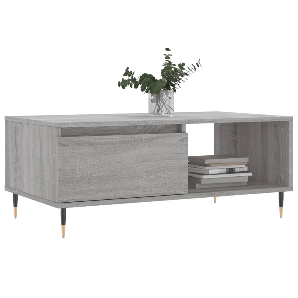 Mesa de centro 90x50x36,5 cm derivados madeira cinzento sonoma