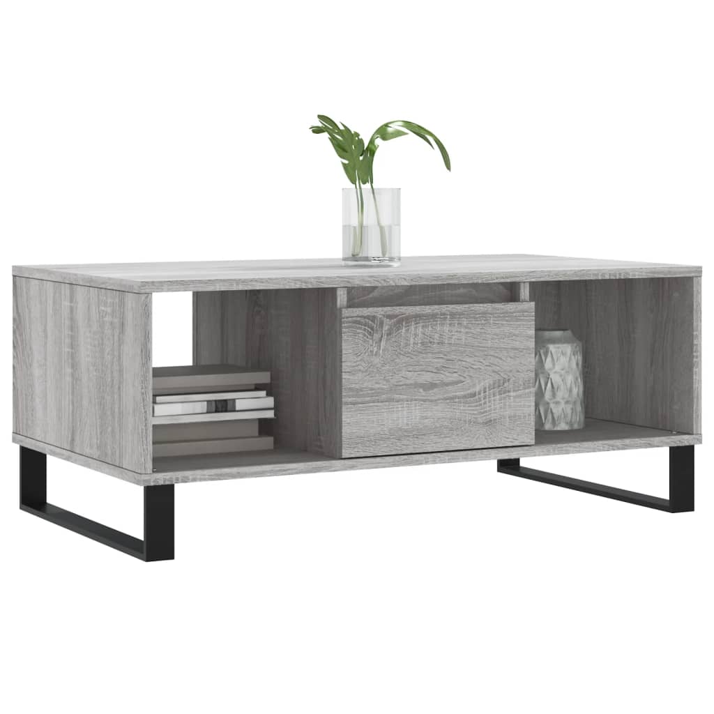 Mesa de centro 90x50x36,5 cm derivados madeira cinzento sonoma