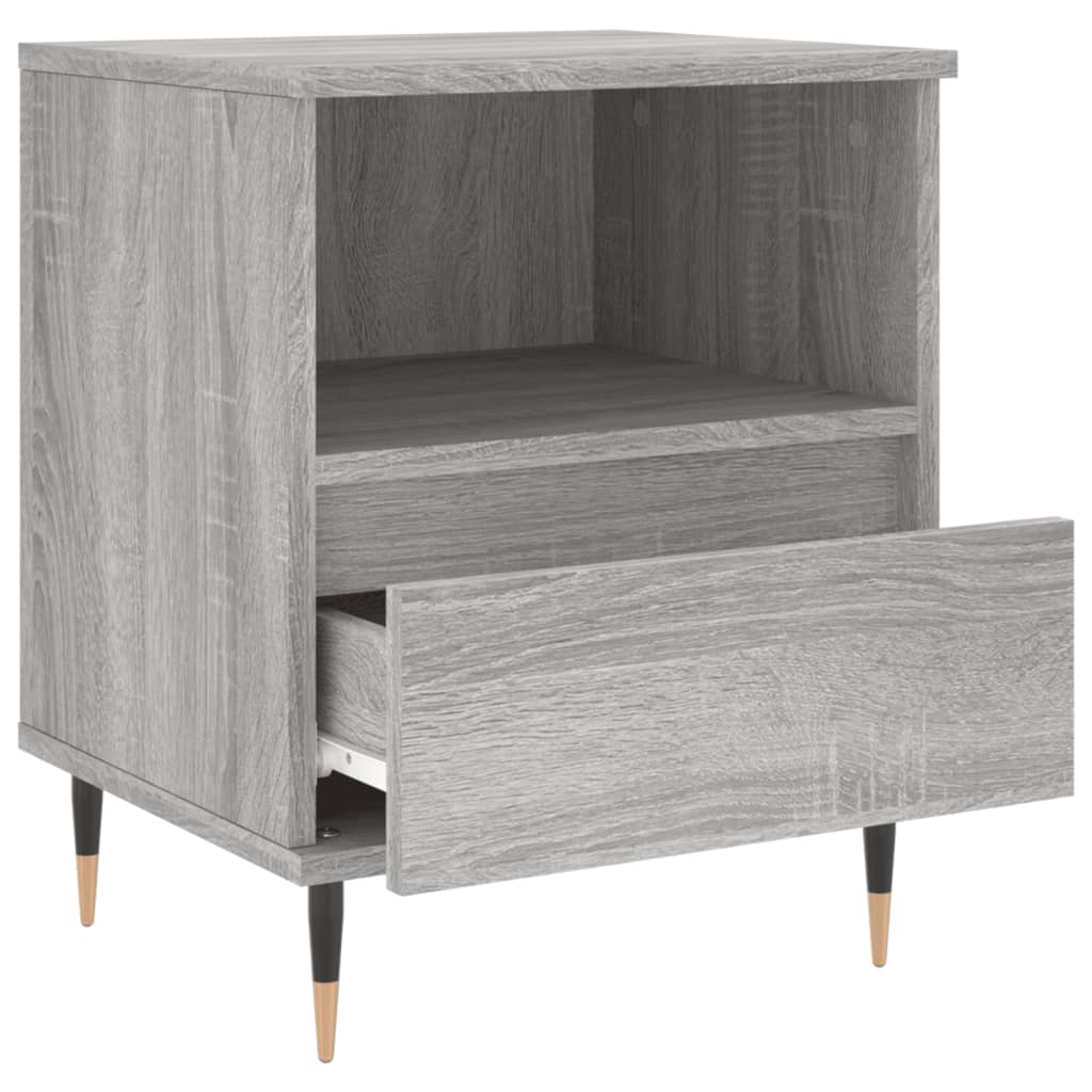 Mesa de cabeceira 40x35x50 cm derivados de madeira cinza sonoma