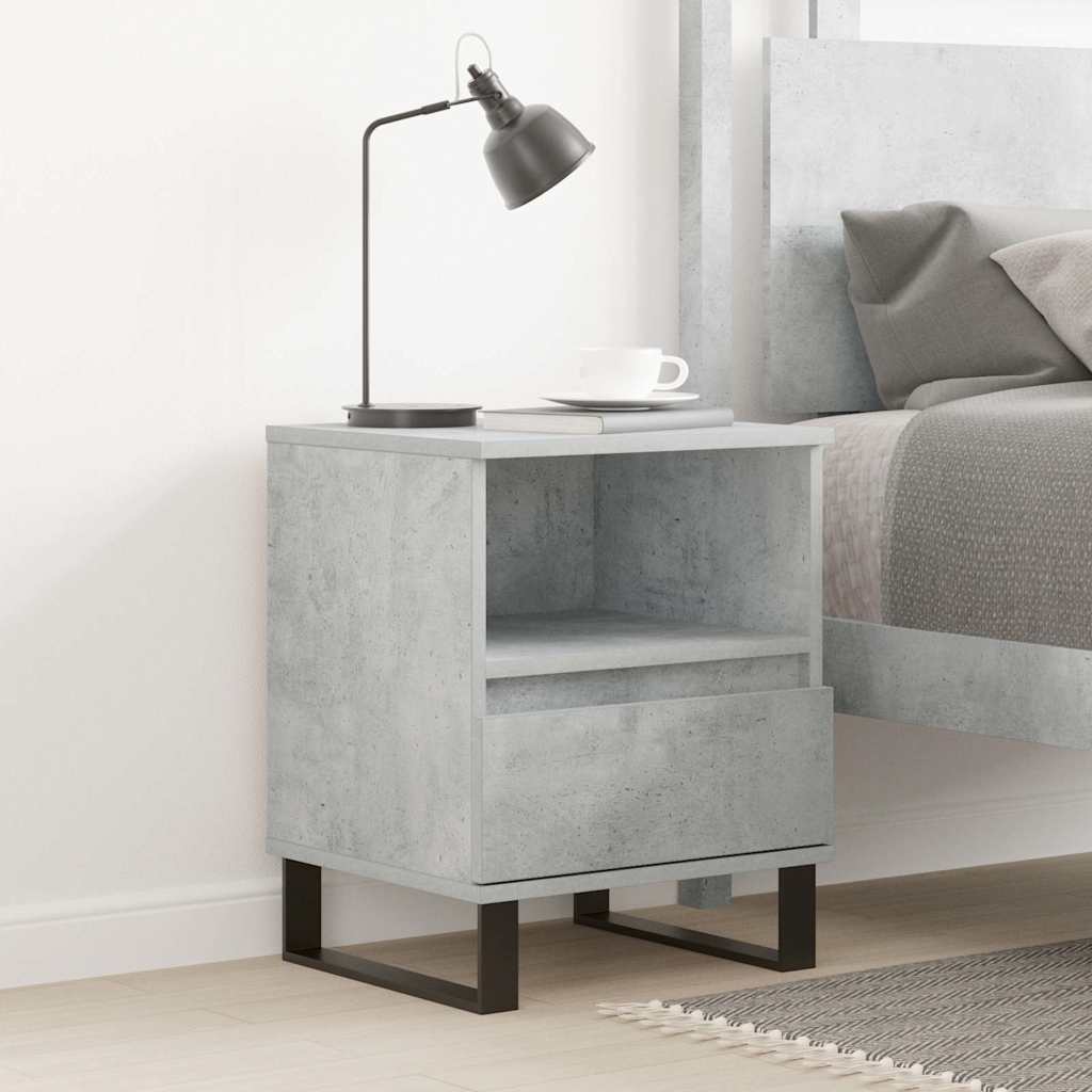 Mesa de cabeceira 40x35x50cm derivados madeira cinzento cimento