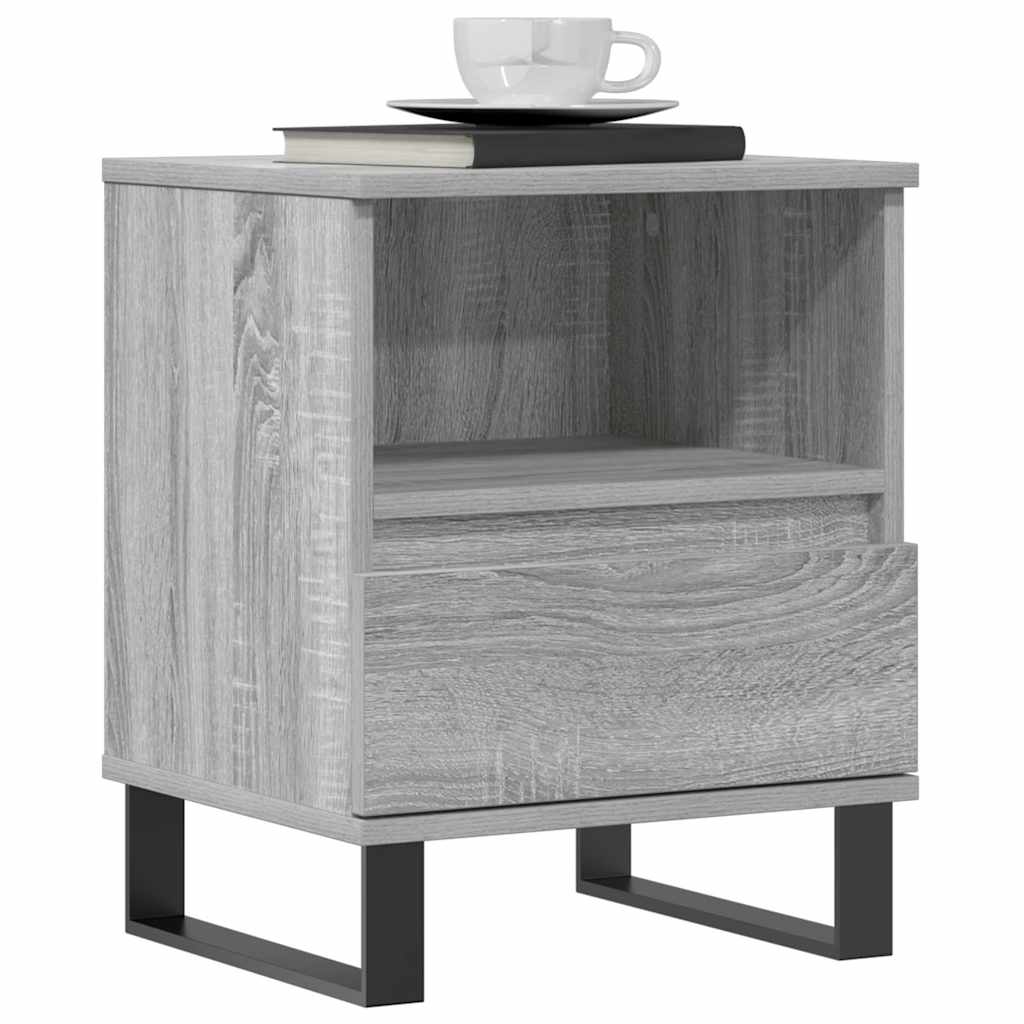Mesa de cabeceira 40x35x50 cm derivados de madeira cinza sonoma