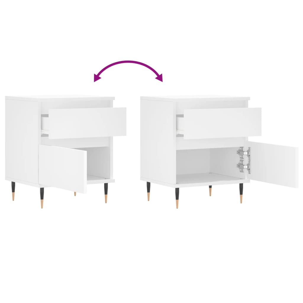 Mesa de cabeceira 40x35x50 cm derivados de madeira branco