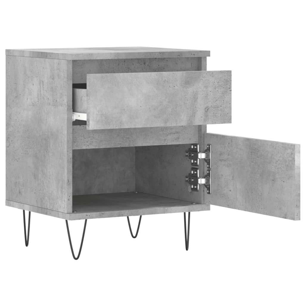 Mesa de cabeceira 40x35x50cm derivados madeira cinzento cimento