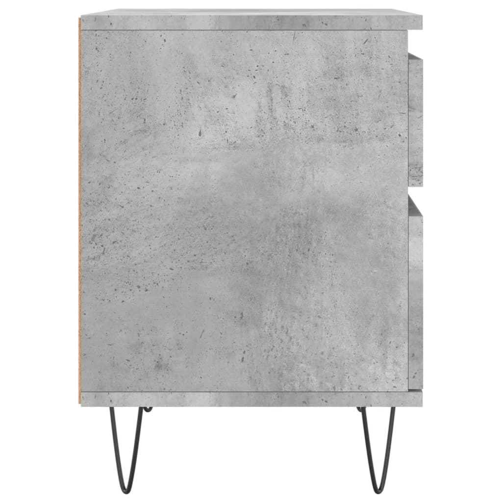 Mesa de cabeceira 40x35x50cm derivados madeira cinzento cimento