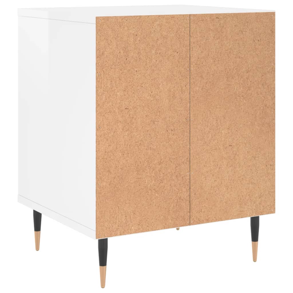 Mesa de cabeceira 2 pcs derivados de madeira branco brilhante