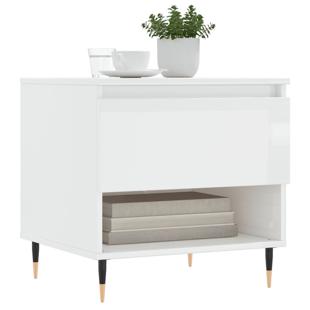 Mesa de centro 50x46x50cm derivados de madeira branco brilhante