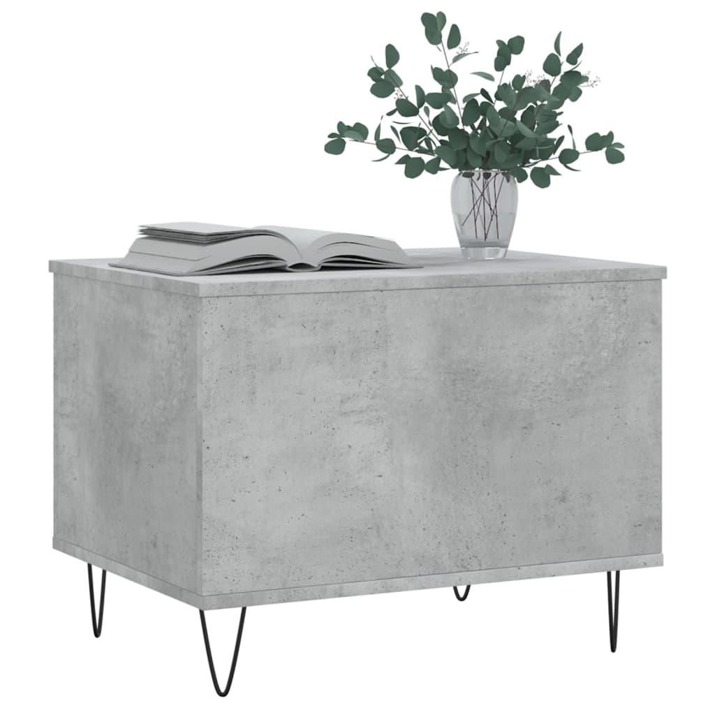 Mesa de centro 60x44,5x45 cm derivados madeira cinzento cimento