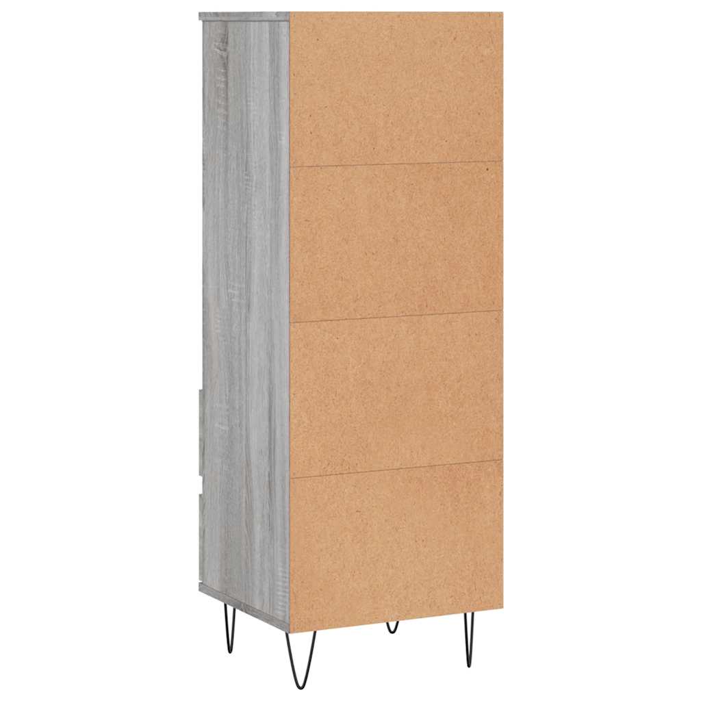 Aparador alto 40x36x110 cm derivados de madeira cinzento sonoma