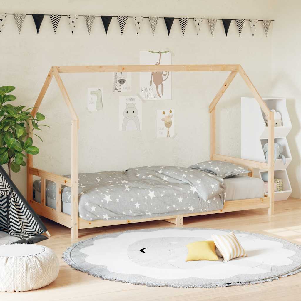 Estrutura de cama infantil 90x200 cm pinho maciço