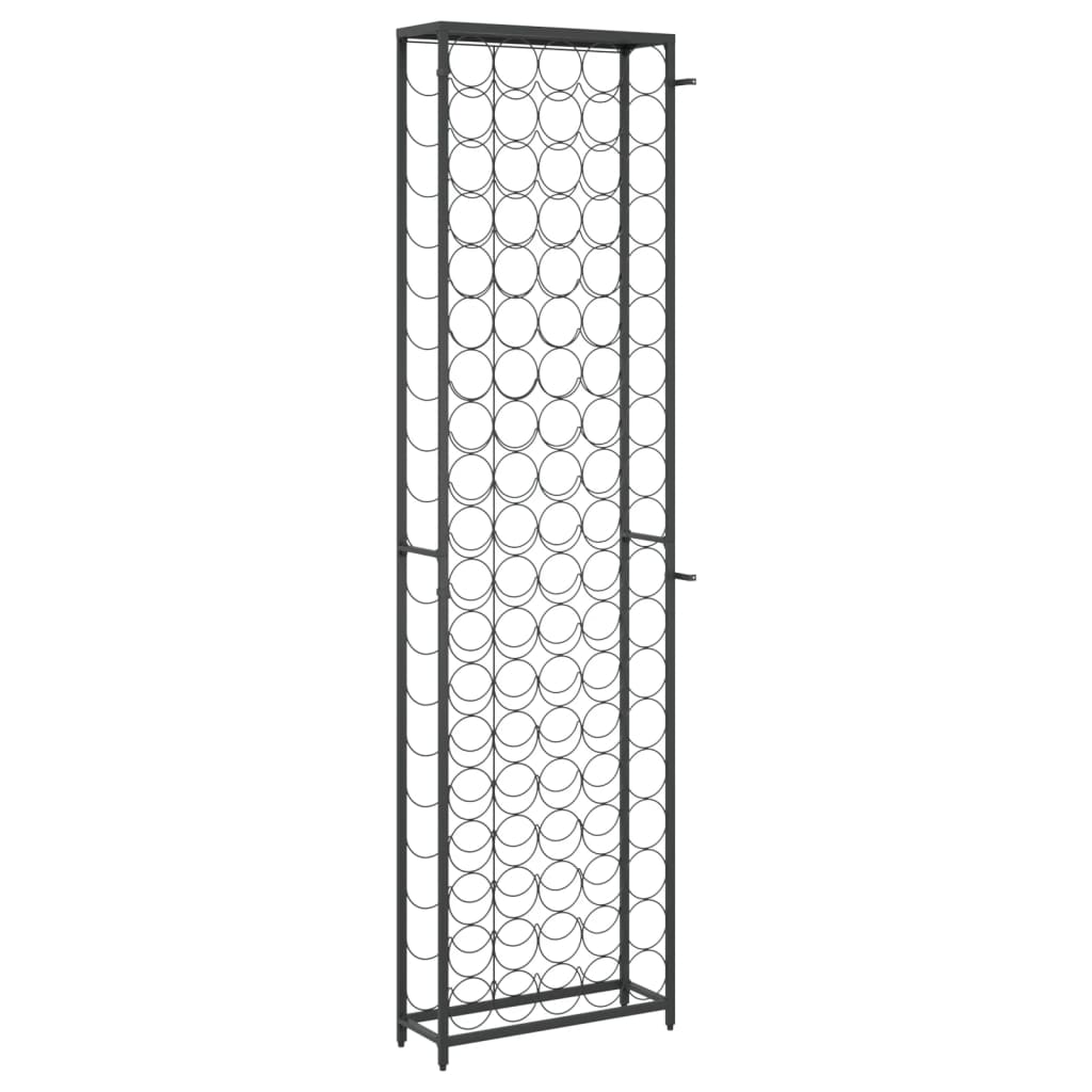 Garrafeira para 95 garrafas 54x18x200 cm ferro forjado preto