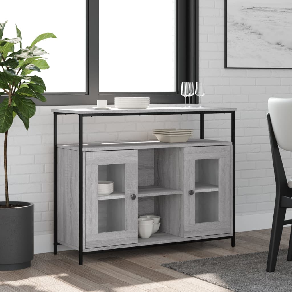 Aparador 100x35x80 cm derivados de madeira cinzento sonoma