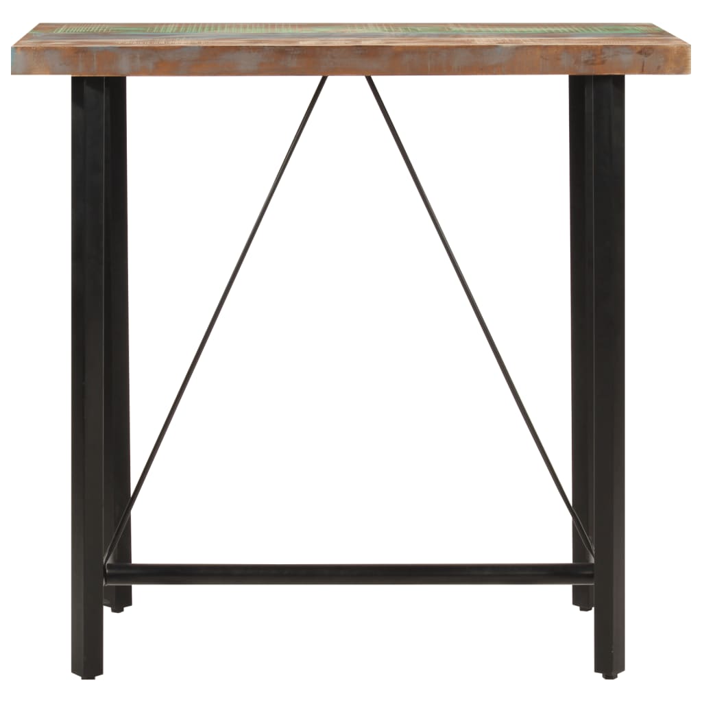 Mesa de bar 110x55x107 cm madeira recuperada maciça e ferro