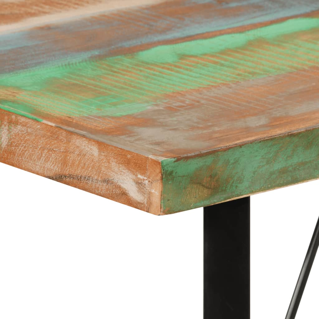 Mesa de bar 110x55x107 cm madeira recuperada maciça e ferro