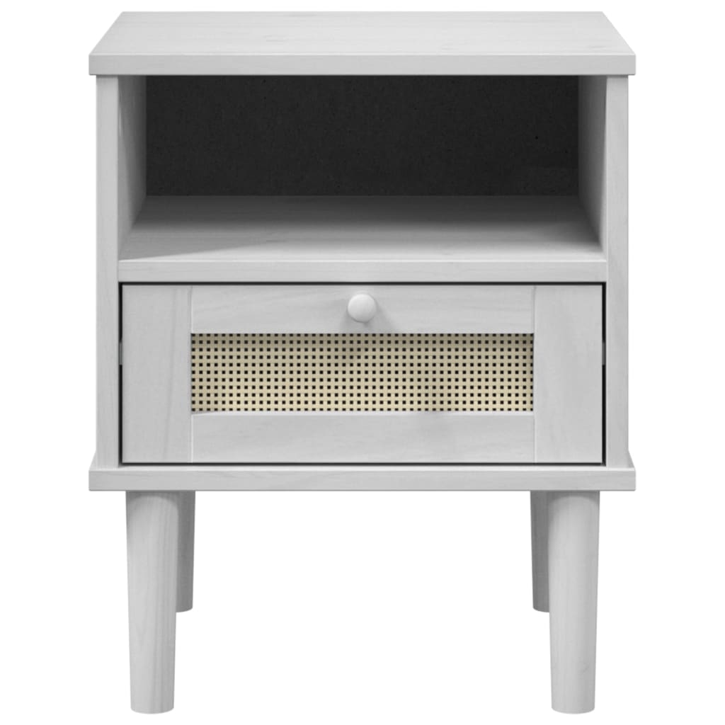 Mesa de cabeceira SENJA 40x35x48 cm pinho maciço branco