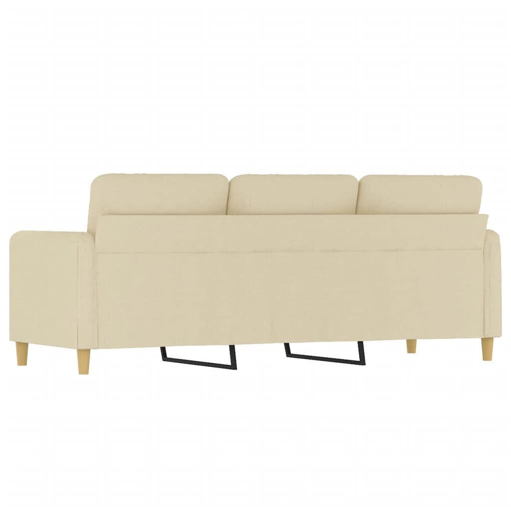 Sofá de 3 lugares tecido 180 cm cor creme