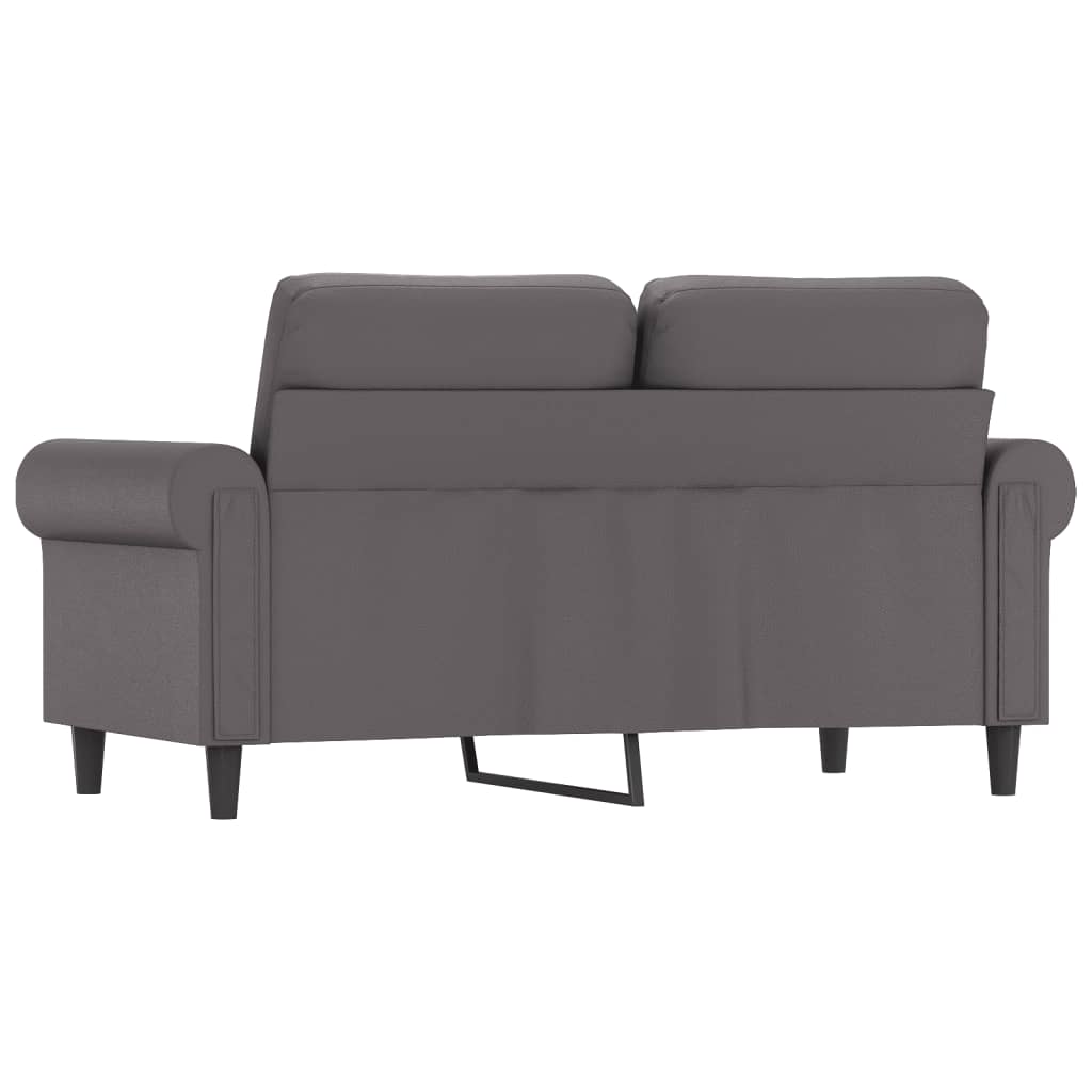 Sofá de 2 lugares 120 cm couro artificial cinza