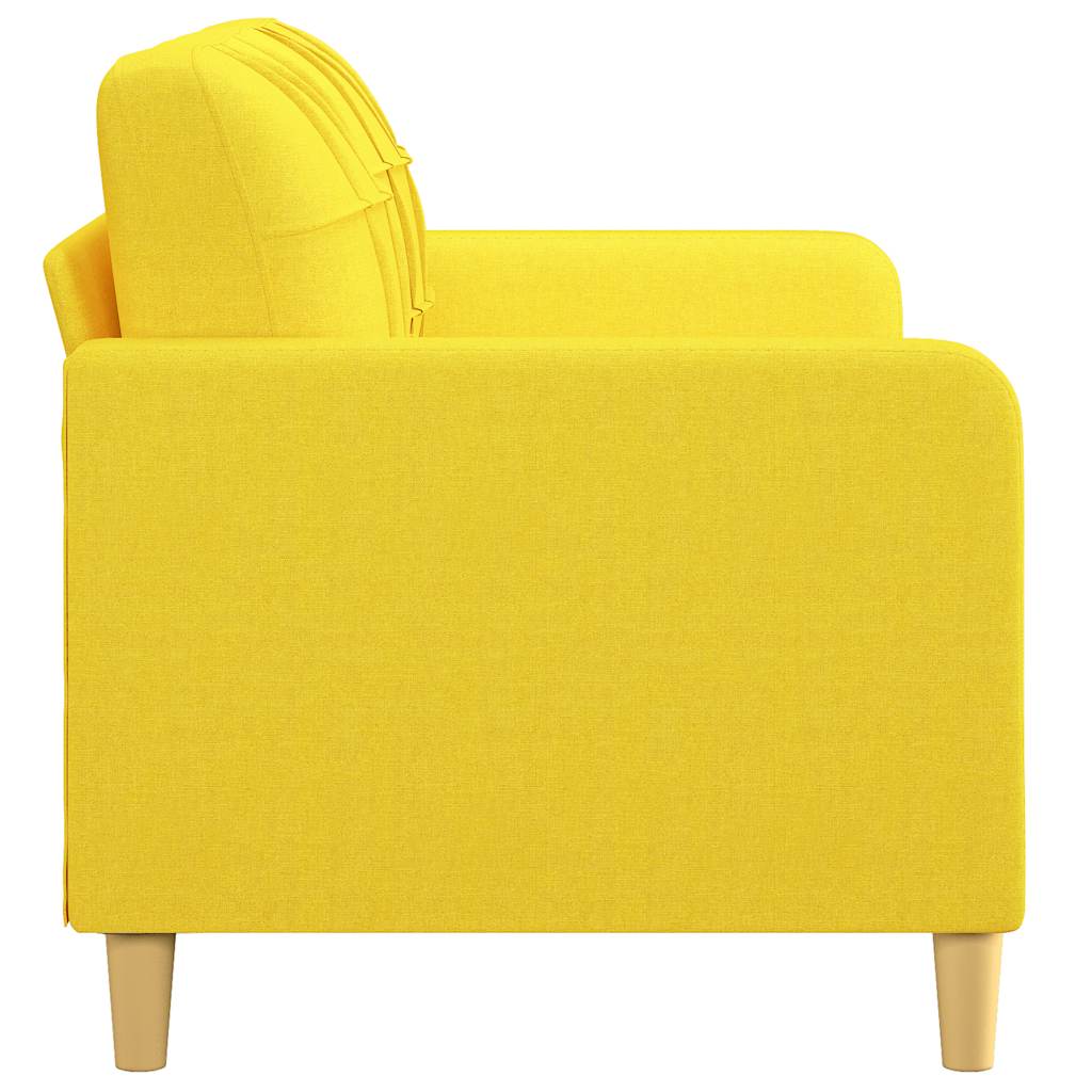 Sofá de 2 lugares 140 cm tecido amarelo-claro