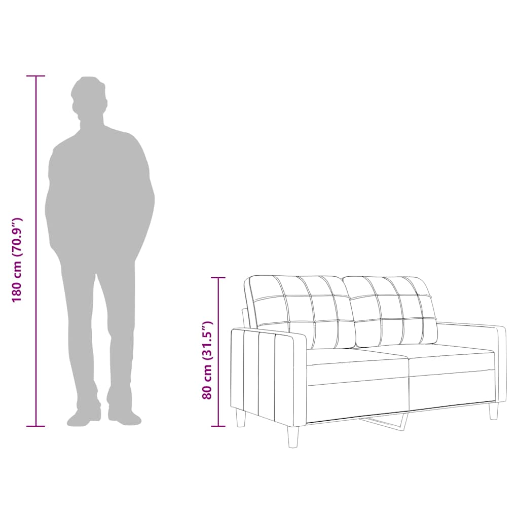 Sofá de 2 lugares 140 cm tecido amarelo-claro